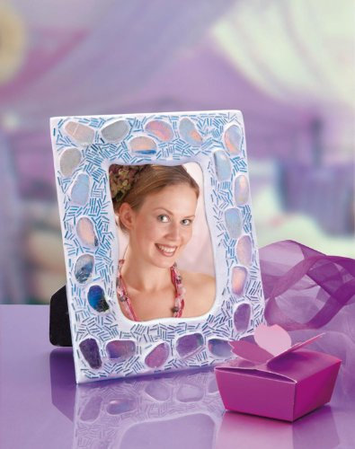 Creativ Set Décor-Mosaik Bilderrahmen weiss/hellblau