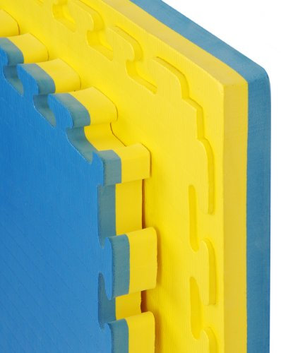Gym Martial Arts Karate Judo Mats 40mm x 4sqm Tatami Finish Yellow and Blue
