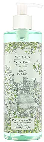 Woods of Windsor Lily of the Valley Hand Wash, Moisturising Soap with Notes of Geranium and Citrus, Liquid Hand Soap with Pump to Help Soften and Moisturise Skin, Lily of the Valley Scent 350ml