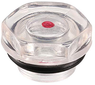 sourcing map Niveau d'huile Compresseur d'air Jauge Bouchon Voyant d'Huile Indicateur Raccord Viseur à Filetage 1/2 PT en Plastique Transparent