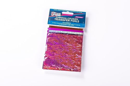 12 Blatt Transferfolie Karnival Farben Rosa Lila Silber Fuchsie Kupfer