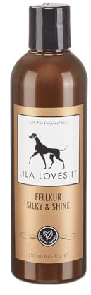 LILA LOVES IT Fellkur Silky & Shine - Natürliche Pflege für EIN glänzendes Hundefell & exzellente Kämmbarkeit, regeneriert pflegebedürftige Haut, mit Aloe Vera & Jojobaöl, 250ml