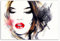 Paul Sinus Art 120x80cm - WANDBILD Handmalerei Frau Mädchen Gesicht Gemälde - Leinwandbild auf Keilrahmen modern stilvoll - Bilder und Dekoration