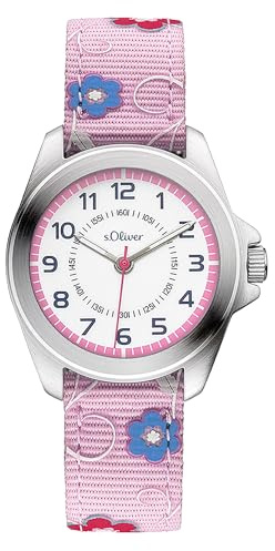 s.Oliver Kinderuhr für Mädchen und Jungs - 32 mm - Gute Ablesbarkeit - schönes Canvasband - 3 ATM wasserfest - hoher analoge Armbanduhr mit Quarzwerk - Geschenkidee