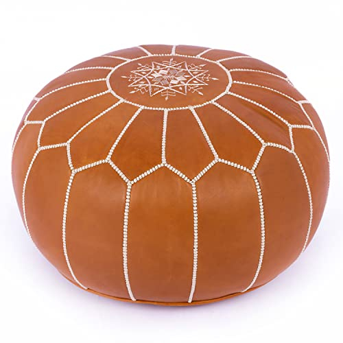 Hocker / Hocker aus marokkanischem Leder, handgefertigt, 100 % echtes Naturleder