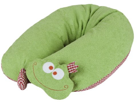 Efie Stillkissen Frosch, Patentiert* mit abnehmbarem Rasselkopf, Bio Dinkelspelzfüllung, 100% Made in Germany seit über 60 Jahren