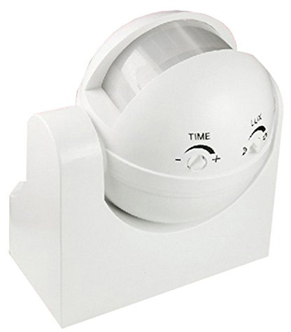 LOWENERGIE 180° White or Black Occupancy Sensor PIR Motion Light Switch Wall Mounted 1200w (White)
