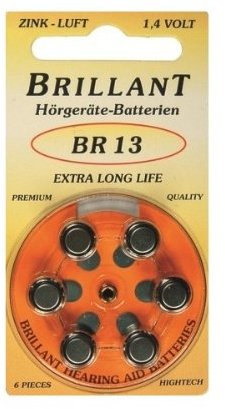 60 x Brillant BR 13 Orange Hörgerätebatterien