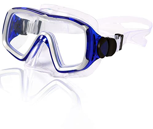 AQUAZON Nizza Taucherbrille, extra komfortable Schwimmbrille für Erwachsene durch superweiches Silikon, kristallklare Sicht durch Temperiertes Glas