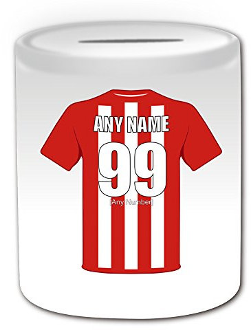 Personalisiertes Geschenk – Brentford Spardose (Fußball Club Design Thema, weiß) – alle Nachricht/Name auf Ihre einzigartige – Bienen