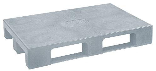 BRB Kunststoffpalette im Euromaß mit 3 Kufen, LxBxH 1200x800x150 mm, Gewicht 23 kg, geschlossene Deckfläche, grau