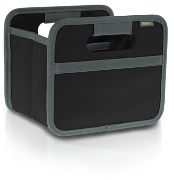 meori Faltbox Mini in Schwarz – Kleine Klappbox mit Griffen – Geschenkidee und Allzweck Aufbewahrungslösung - A100427 - 16,5 x 12,5 x 14 cm
