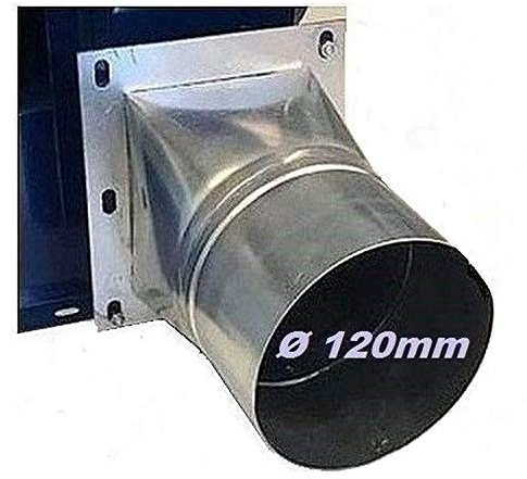 Uzman-Versand 4 Eck/Rund FLANSCH 120mm Durchmesser Adapter Rohranschluss Schlauchanschluss für Radialgebläse Radiallüfter Radialventilator Radial Ventilator Lüfter Gebläse