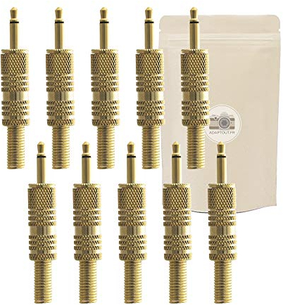 X10 Jack Jack 3,5 mm Mono Masho Soldador Enchufe masculino Minijack Conector Soldadura 100% Metal Placa de oro 18k- Marca francesa adaptable