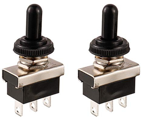 BOJACK KN3D-103 Kippschalter SPDT EIN-AUS-EIN 3 Anschlussstift 12 VDC 25 A mit wasserdichter Kappe (Packung mit 2 Stück)
