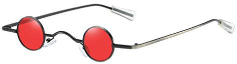 SOIMISS Kleine Runde Steampunk - Modische Partybrille FüR MäNner Und Frauen, Perfekt FüR Outdoor-AktivitäTen Und Strand (Rot)