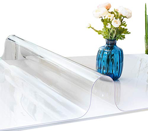 Tischfolie durchsichtig abwaschbar 2mm Transparent Tischdecke Weich PVC Folie 90x100cm Viele Größen (1000)