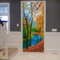 A.Monamour Türtapete Selbstklebend Türfolie Türposter 3D Gold Gefallen Blätter Wald Bäume Fluss Herbst Park Naturlandschaft Vinyl Folie Türdeko Tapete Wandbild Türaufkleber Türtattoo 90 x 200 cm