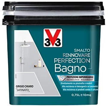 V33 Smalto Rinnovare Perfection Bagno Grigio Chiaro Satinato 0,75 L