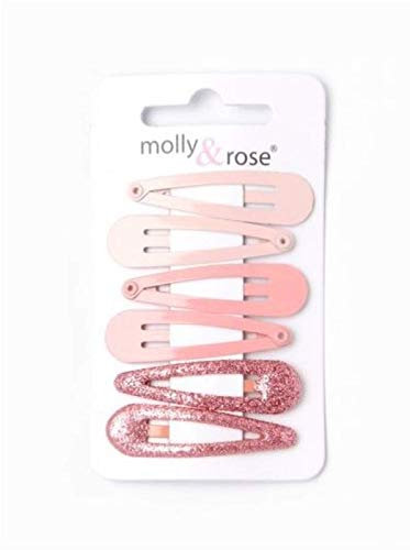 Lot de 6 barrettes à cheveux rose 4 cm