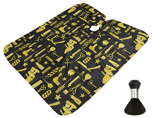 Minkissy Hair Cutting Apron, Waterproof Barber Styling Cape Professional Hairdressing Apron with Neck Duster Brush