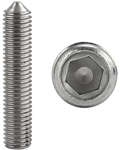FASTON® Gewindestifte mit Innensechskant und Spitze M6x30 mm Edelstahl A2 V2A (2 Stück) DIN 914 (ISO 4027) Madenschrauben Gewindeschrauben Maden-Schrauben