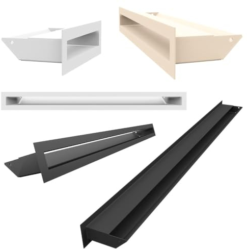 Rejilla de ventilación KRATKI Air | Rejilla de Aire Caliente 9 x 20 cm | Blanco | Rejilla de Escape para ventilación de chimeneas | Entrada de Aire en un ángulo de 45 Grados