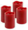LED Echtwachs-Kerzen in Rot Timer 4er-Set Kerzen - Ø 5 x 6,5 cm