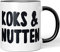 JUNIWORDS Tasse, Koks & Nutten, Wähle Farbe, Schwarz