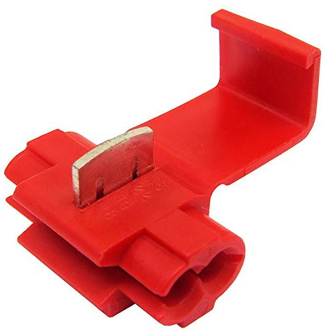 UKCable-Ties 50x Scotch Lock Quick Splice Wire Terminals Cold Pressed Insulated Snap Lock Electric Wire Crimp Connectors Cable Joiner Red for AWG 16-22