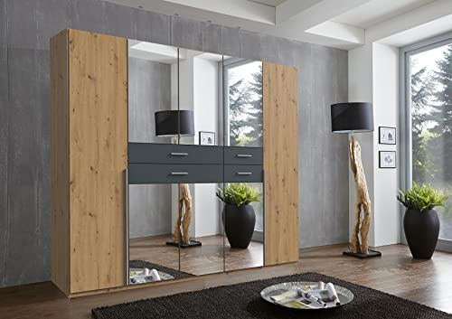 Wimex German Denver Artisan Oak Kleiderschrank mit 5 Türen, 225 cm