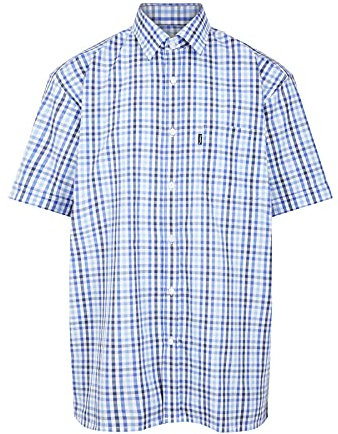 Champion Mens Doncaster Country Casual Short Sleeve Shirt Lt Blue Check XXL