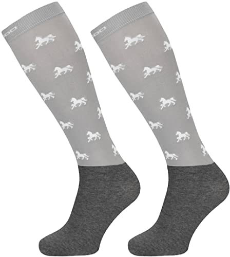 TODO Comodo Chaussettes d'équitation modernes STPJM | Chaussettes d'équitation fines et respirantes pour femme, homme et enfant, STPJM - Horses 08, 39-42