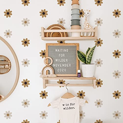 Funlife Wandtattoo Kinderzimmer Deko, Gänseblümchen Home Decor Wandsticker 72 Stück, Wasserfest Floral Home Decor Botanisch Sticker, Waffle Gänseblümchen