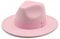 Fedora Chapeau d'hiver pour femme avec bande de ruban, chapeau pour homme à large bord, classique beige, mariage, église, melon rose, 60-62 cm (XL)