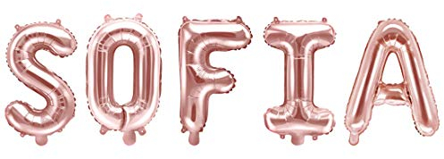 Luftballon Folie Mylar Rosa Gold Name Sofia 35 cm