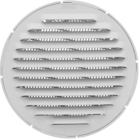 Amig - Griglia Rotonda in Alluminio con Zanzariera | Griglie di Ventilazione per Presa d'Aria | Ideale per Soffitto Cucina e Bagno | Diametro Interno Ø8 cm | Colore Bianco