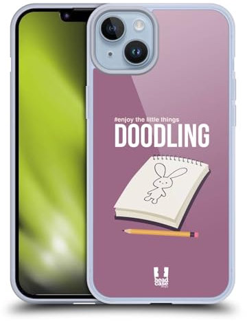 Head Case Designs Hacer Garabatos Disfrute de Las Pequeñas Cosas Caso de Gel Suave Compatible con Apple iPhone 14 Plus