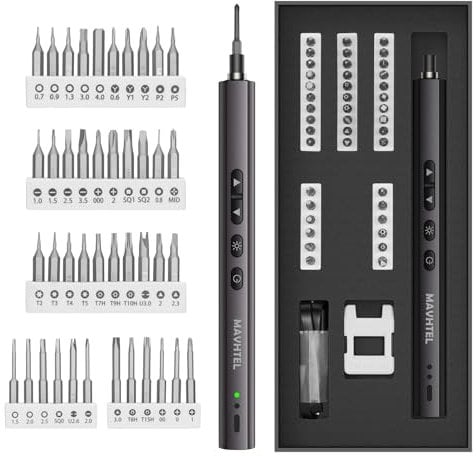 Electric Screwdriver Set, 2024 NEW 44 in 1 Mini Cordless Precision Screwdriver, Ultra-high Strength Steel Bits, 2 Speeds, Long Battery Life, Anti-slip Handle, LED Lighting, For Most Digital Products