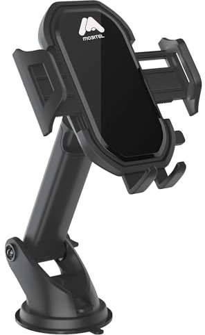 Mobitel Support de téléphone de voiture pour tableau de bord et pare-brise de voiture - Support rotatif à 360° - Support automobile pour iPhone 15 14 Samsung 4-7 Smartphones avec un bouton de
