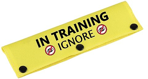 Funny Dog Leash Sleeve Have In Training Ignore Dog Leash Wrap Wrap Alert Hanging ID Patch Tag Pet Birthday Gift(Training Ignore-YE Sleeve)