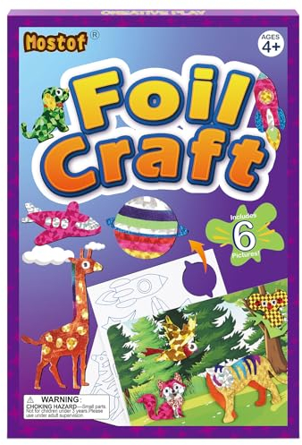 Mostof DIY Färben Aufkleber Kinder Bastelsets, Glitzer Transferfolie Handwerk Kits, Geschenke für Jungen Mädchen Alter 4-9