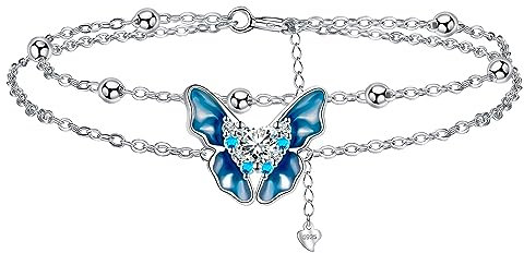 Yinsen Damen Armband 925 Silber - Schmetterling Anhänger,als Schmuck Geschenk für Mutter, Tochter, Frau oder Freundin zum Geburtstag, Muttertag