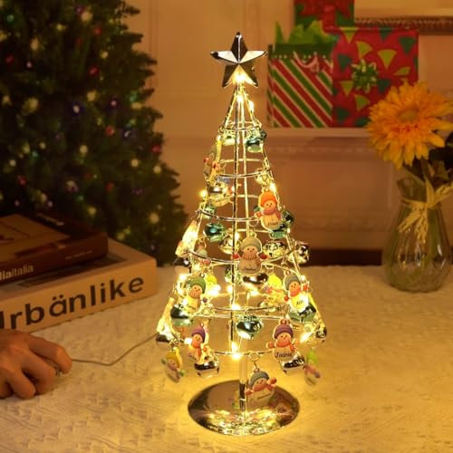 Arbre De Noël Personnalisé avec Pendentif Bonhomme De Neige en Acrylique,1-15 Noms Personnalisés,Sapin De Noël Décoré sur Le Thème du Bonhomme De Neige Cadeau pour La Famille (16 * 6in,Style 4)