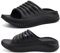 KuaiLu Sandali di Recupero Donna con Comode Ortopediche Fascite Plantare Supporto Arco Ciabatte Aperte Leggero Sportivi Ciabatta Estive Mare Spiaggia Piscina Doccia Antiscivolo Sandalo Nero 37