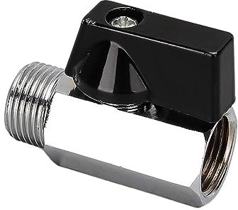 Kugelhahn-Set, Messing Kugelhahn 1/8 1/4 3/8 1/2 BSP Gewinde Mini Stecker auf Buchse Luftkompressor Wasser Gas Öl Absperrventil(Size:1/4,Color:Male To Female)