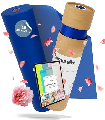 HOMERELLA® Tischläufer Royal Blue [30cm x 35m] - Vlies Tischläufer Rolle - Table Runner Tischband - Tischläufer Stoff - Tischläufer zu Geburtstag, Hochzeit, Weihnachten & Konfirmation - Dekoration