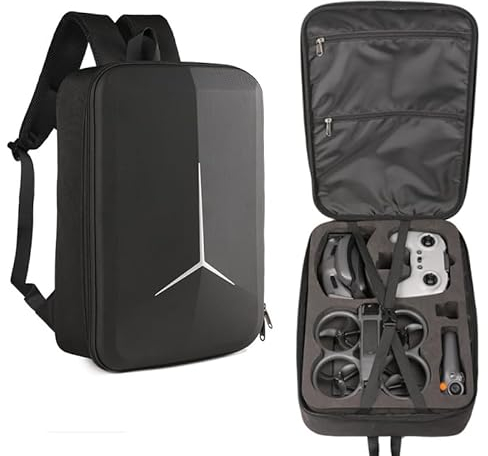 BeisDirect Avata 2 Tragetasche, Tarvel-Rucksack für DJI AVATA, wasserdichte Umhängetasche, Hartschalentasche für Goggles 3, RC Motion 3 und FPV Remote Controller 3, Schwarz , L