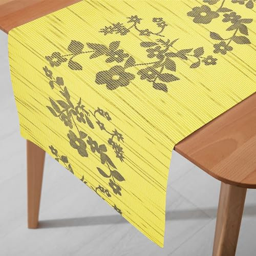 DecoHomeTextil Heimtextilmanufaktur Miami Tischläufer Tablerunner Breite 40 cm Länge und Farbe wählbar Sunrise Gelb 40 x 600 cm