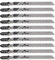 YINETTECH 10PCS T127D Jig Saw Blades HSS Jigsaw Blades T Shank Jig Saw Blade for Metal Wood Plastic Cutting Compatible with Bosch Compatible with Dewalt